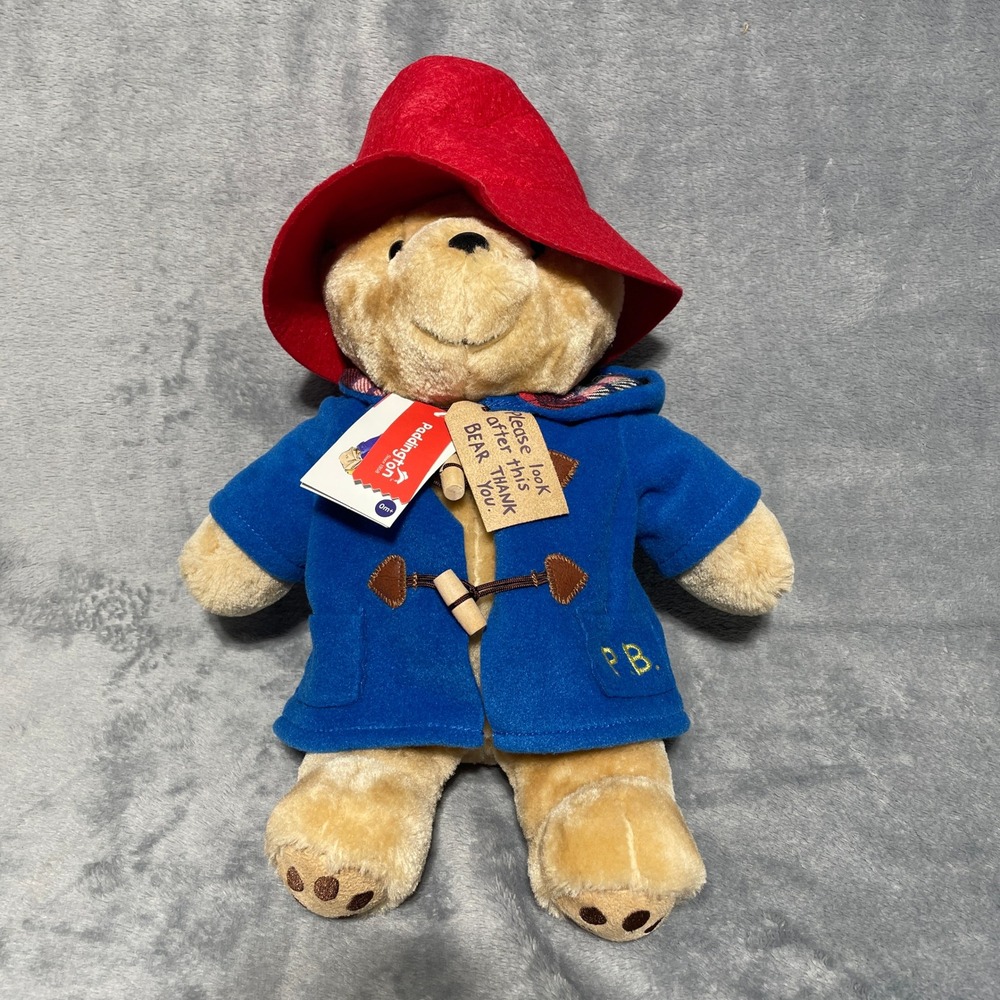 Paddington Bear Plush Rainbow Designs Blue Duffle Coat Red Hat NWT 2025 London